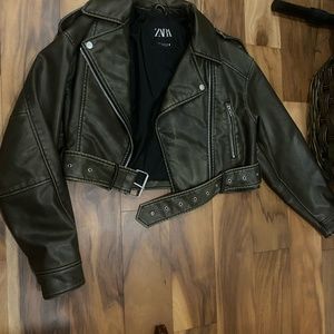 Zara Brown Leather Jacket